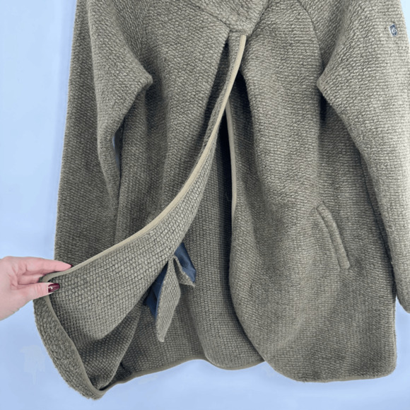 Craghoppers Womens Chunky Cardigan Coat Size M Wool Blend Lagenlook Green Cabin - Picture 13 of 14